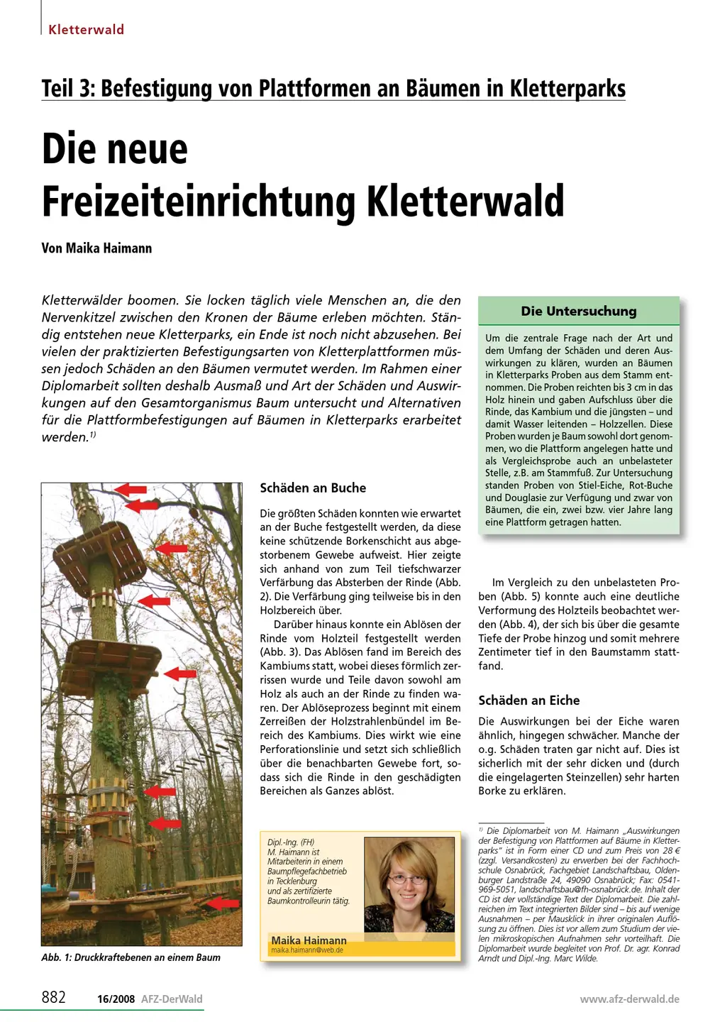 Screenshot des Magazin AFZ,
 Die neue Freizeiteinrichtung Kletterwald