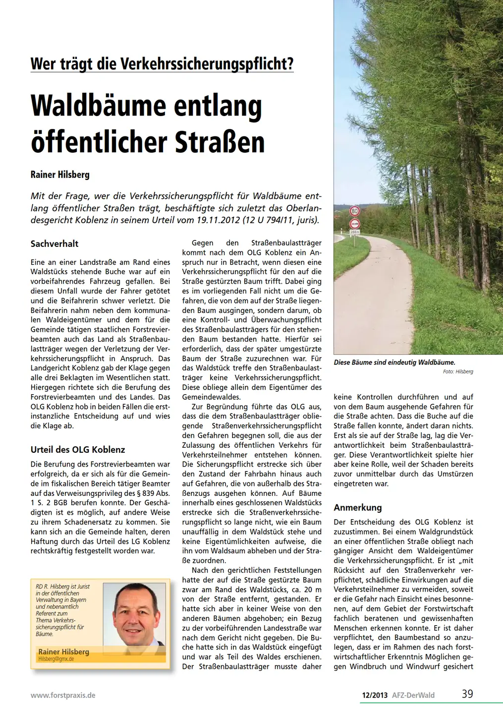 Screenshot vom PDF Artikel AFZ Der Wald