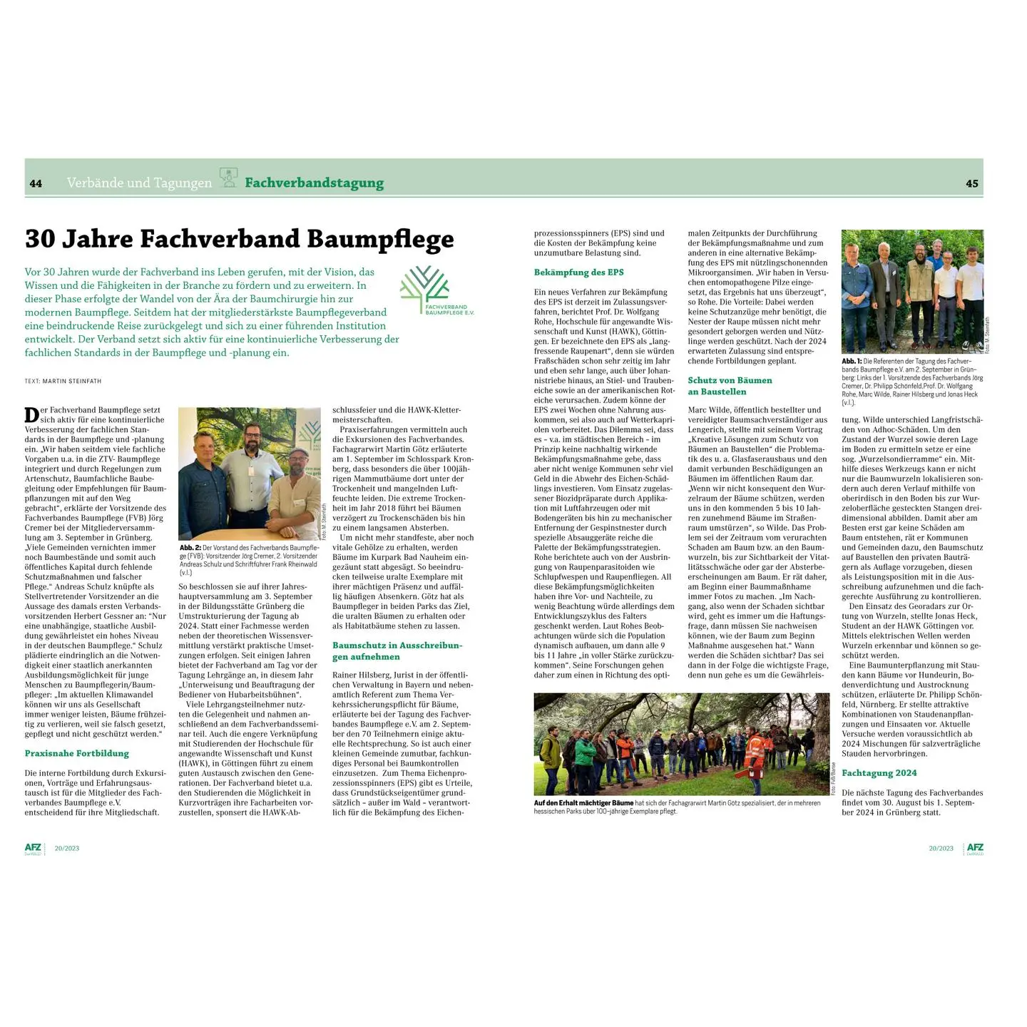 Screenshot von Artikel AFZ-DerWald: 30 Jahre Fachverband Baumpflege